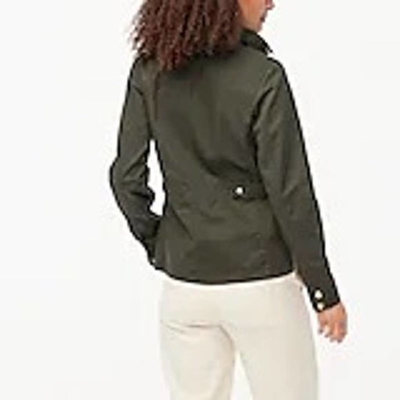 J. Crew Resin Coated Twill Field Olive Green Jacket XXS STYLE: 27584 - Picture 9 of 9